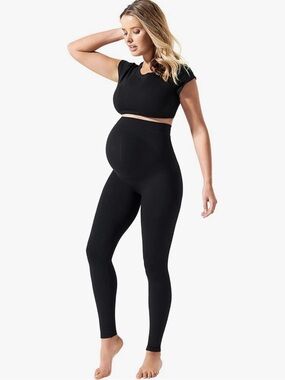 Blanqi S Black Maternity Support Leggings